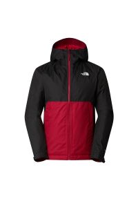 The North Face - Kurtka The Nort Face Millerton Insulated 0A3YFI7I11 - czerwono-czarna. Typ kołnierza: kaptur. Kolor: czerwony, czarny, wielokolorowy. Materiał: syntetyk, tkanina, poliester, materiał. Wzór: paski. Styl: klasyczny. Sport: turystyka piesza #1