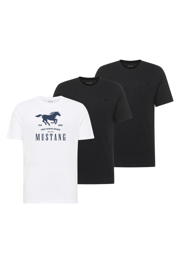 3 Pak T-Shirt Mustang Style Alex Czarny Biały. Kolor: biały, wielokolorowy, czarny