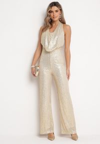 Born2be - Złoty Długi Kombinezon w Cyrkonie Inorsa. Kolor: złoty. Długość: długie #1