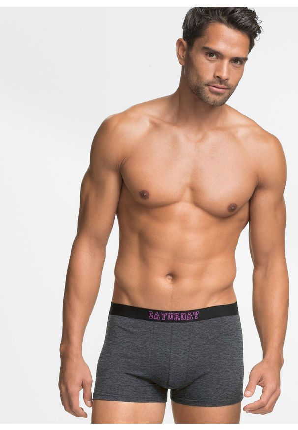 bonprix - Bokserki o dopasowanym fasonie z bawełną (7 par). Kolor: szary. Materiał: bawełna