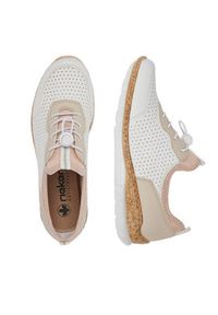 Rieker Sneakersy N4286-80 Biały. Kolor: biały. Materiał: materiał, syntetyk