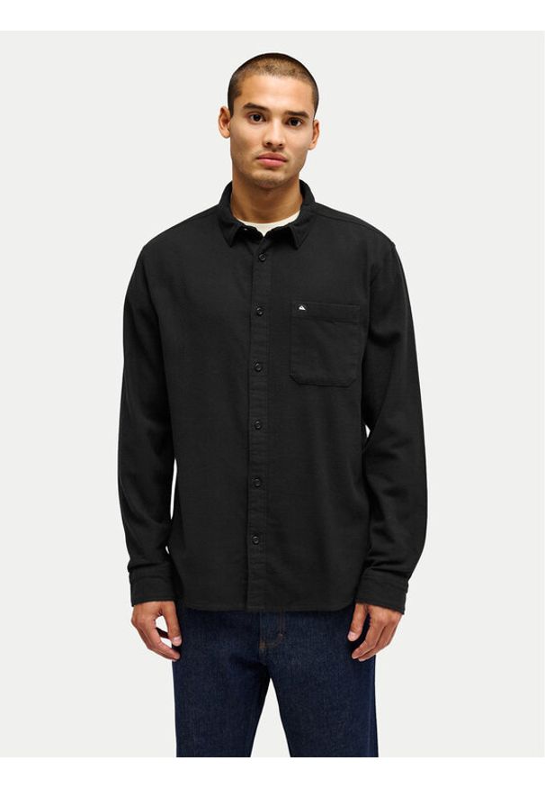 Quiksilver Koszula Motherfly Solid EQYWT04651 Czarny Regular Fit. Kolor: czarny. Materiał: bawełna