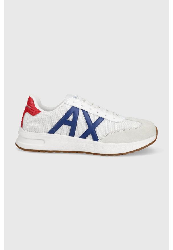 Armani Exchange buty XUX071.XV527.K674 kolor biały. Nosek buta: okrągły. Zapięcie: sznurówki. Kolor: biały. Materiał: guma