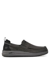 skechers - Skechers Półbuty Port Bow 204605/BLK Czarny. Kolor: czarny. Materiał: materiał