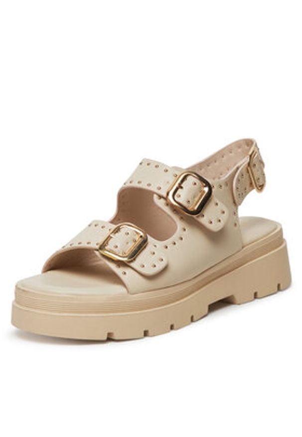 DeeZee Sandały 2024-42 Écru. Materiał: skóra