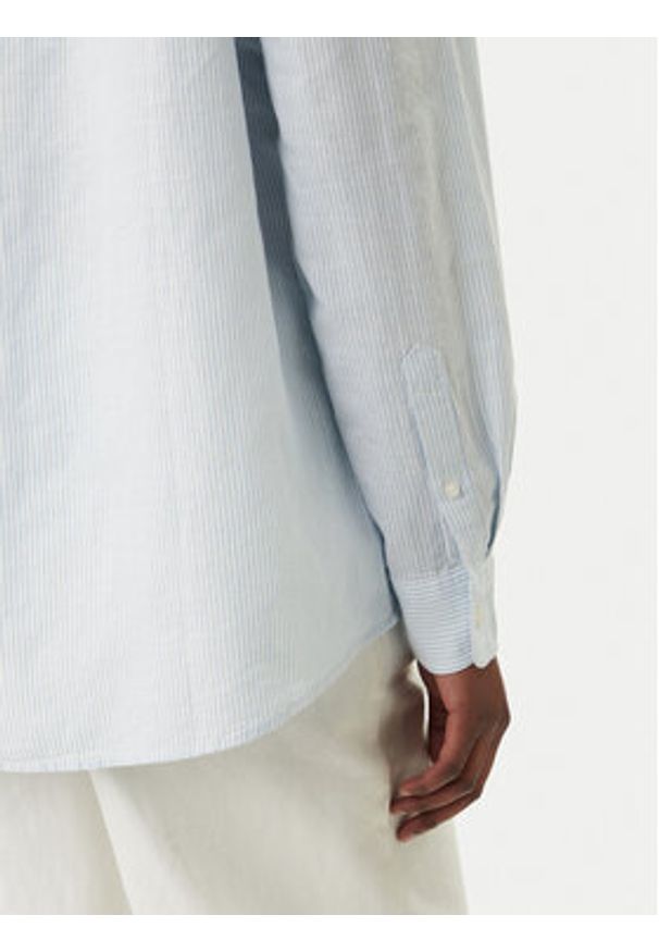 Tommy Jeans Koszula DW0DW22209 Błękitny Relaxed Fit. Kolor: niebieski. Materiał: len