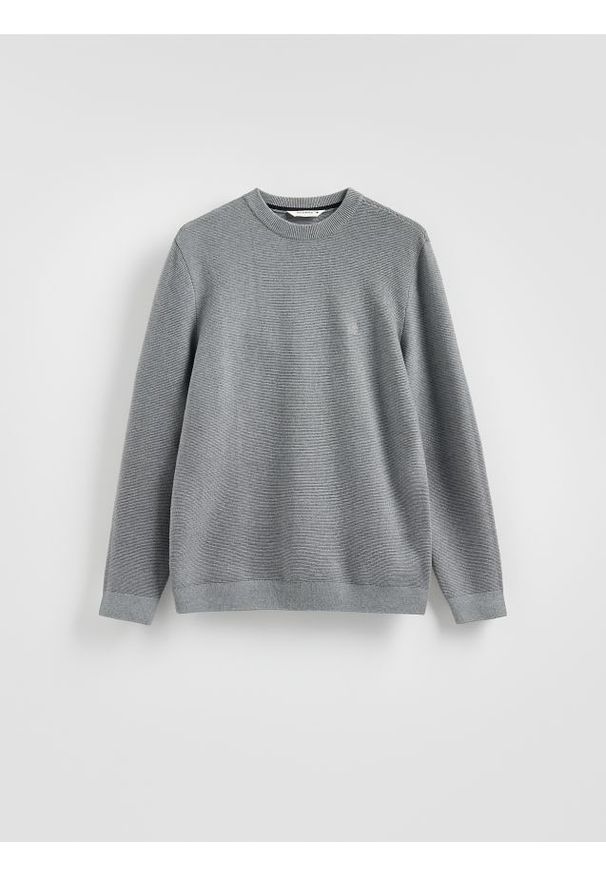 Reserved - Sweter z domieszką lyocellu - szary. Kolor: szary. Materiał: dzianina