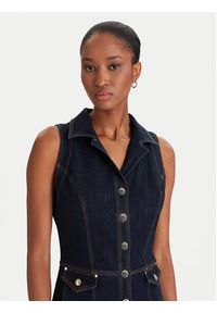 Guess Sukienka jeansowa W5YK24 D5PW1 Granatowy Regular Fit. Kolor: niebieski. Materiał: bawełna