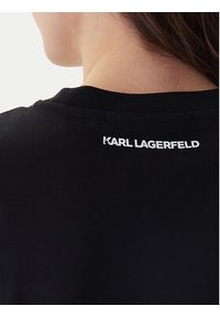 Karl Lagerfeld - KARL LAGERFELD T-Shirt B1W17091 Czarny Regular Fit. Typ kołnierza: dekolt w karo. Kolor: czarny. Materiał: bawełna #3