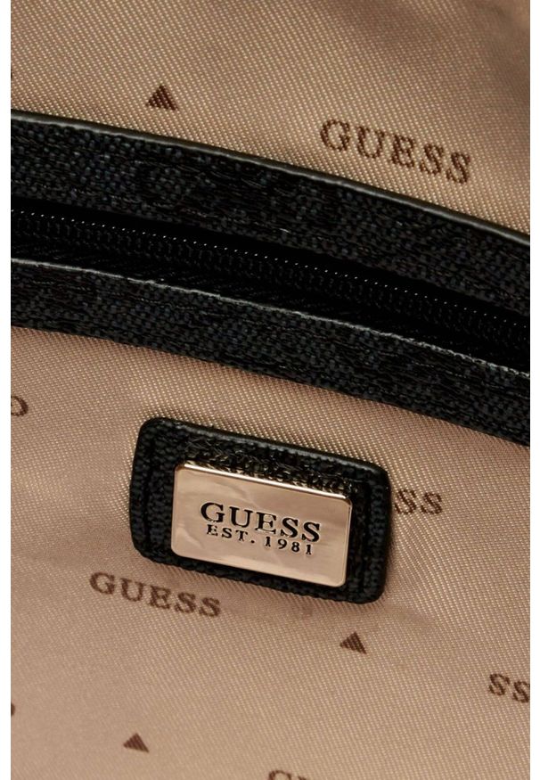 Guess - GUESS Szara damska shopperka Brenton. Kolor: szary. Materiał: skórzane. Styl: elegancki, casual