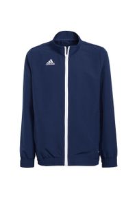 Adidas - Bluza piłkarska dla dzieci adidas Entrada 22 Presentation Jacket. Kolor: niebieski. Materiał: tkanina, poliester. Sport: piłka nożna
