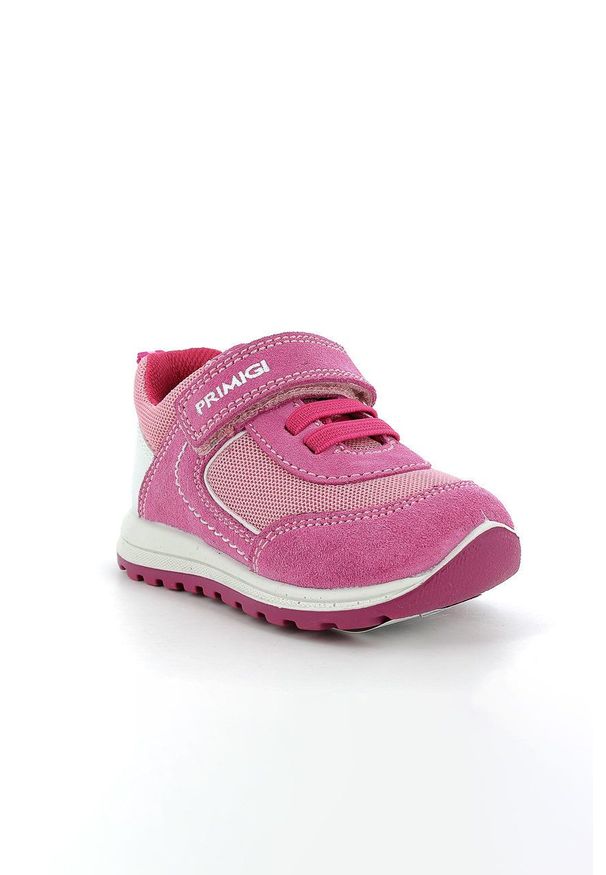 Primigi sneakersy dziecięce kolor różowy. Nosek buta: okrągły. Zapięcie: rzepy. Kolor: różowy. Materiał: guma