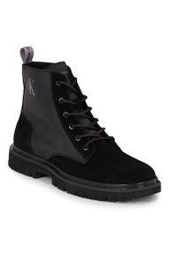 Trzewiki Calvin Klein Jeans Eva Mid Laceup Lth Boot Hiking YM0YM00842 Black/Stormfront 00T. Kolor: czarny