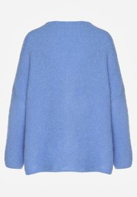 Renee - Niebieski Kardigan z Wełną i Moherem o Klasycznym Kroju z Dekoltem w Serek Avelmio. Okazja: na co dzień, na randkę, na spacer. Typ kołnierza: dekolt w serek. Kolor: niebieski. Materiał: wełna, moher. Długość rękawa: długi rękaw. Długość: długie. Styl: klasyczny #2