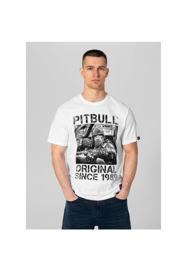 PITBULL - Koszulka bawełniana sportowy t-shirt dla dorosłych Drive. Kolor: biały, wielokolorowy, czarny. Materiał: bawełna