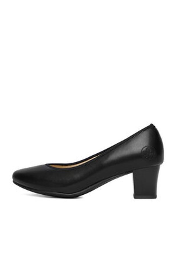 Rieker Czółenka 44650-04 Czarny. Kolor: czarny. Materiał: skóra