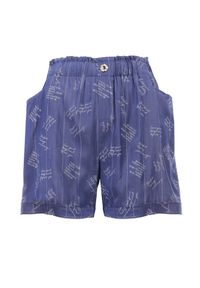 Born2be - Granatowe Szorty Khloressa. Okazja: na co dzień. Kolekcja: plus size. Kolor: niebieski. Materiał: materiał. Wzór: gładki. Styl: casual #4