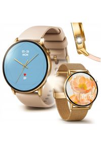 JG Smart - Smartwatch Damski Amoled Rozmowy Menu Polski - Zdrowie Sport Chat GPT Złoty. Rodzaj zegarka: smartwatch. Kolor: złoty. Styl: sportowy