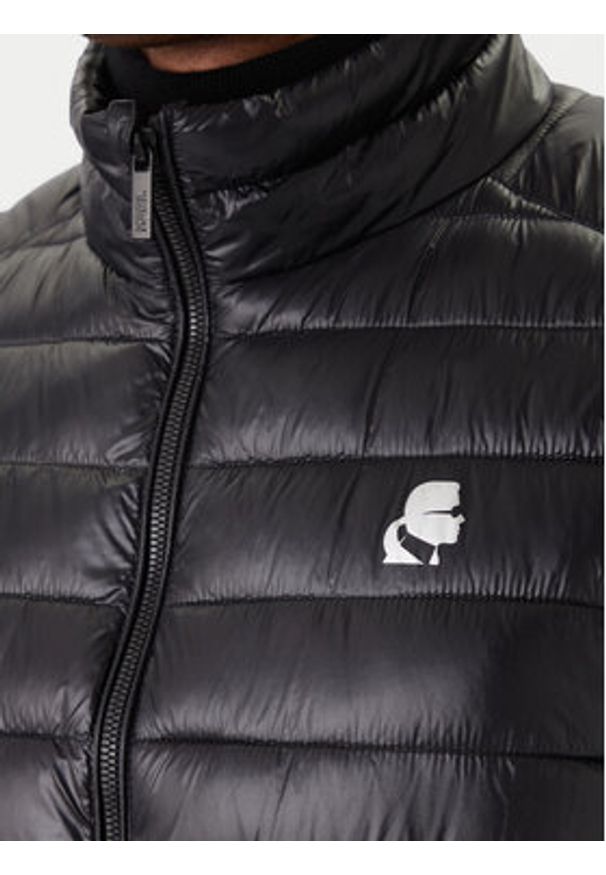 Karl Lagerfeld - KARL LAGERFELD Bezrękawnik Vest 505401 554590 Czarny Regular Fit. Typ kołnierza: dekolt w karo. Kolor: czarny. Materiał: syntetyk. Długość rękawa: bez rękawów