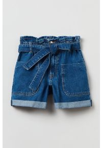 OVS szorty jeansowe dziecięce gładkie. Kolor: niebieski. Materiał: jeans. Wzór: gładki #1