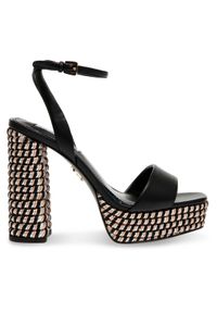Steve Madden Sandały La verne Sandal SM11002976-02002-001 Czarny. Kolor: czarny. Materiał: skóra