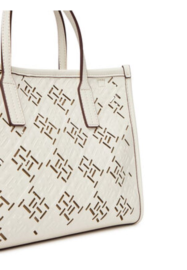 TOMMY HILFIGER - Tommy Hilfiger Torebka Th City Mini AW0AW17500 Écru. Kolor: kremowy. Materiał: skórzane