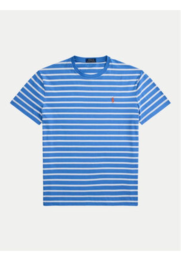 Polo Ralph Lauren T-Shirt 710938134006 Niebieski Slim Fit. Typ kołnierza: polo. Kolor: niebieski. Materiał: bawełna