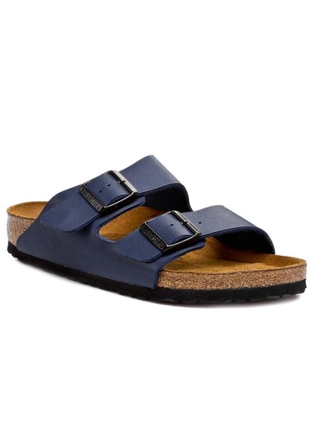 Birkenstock Klapki Arizona 051063 Niebieski. Kolor: niebieski. Materiał: skóra