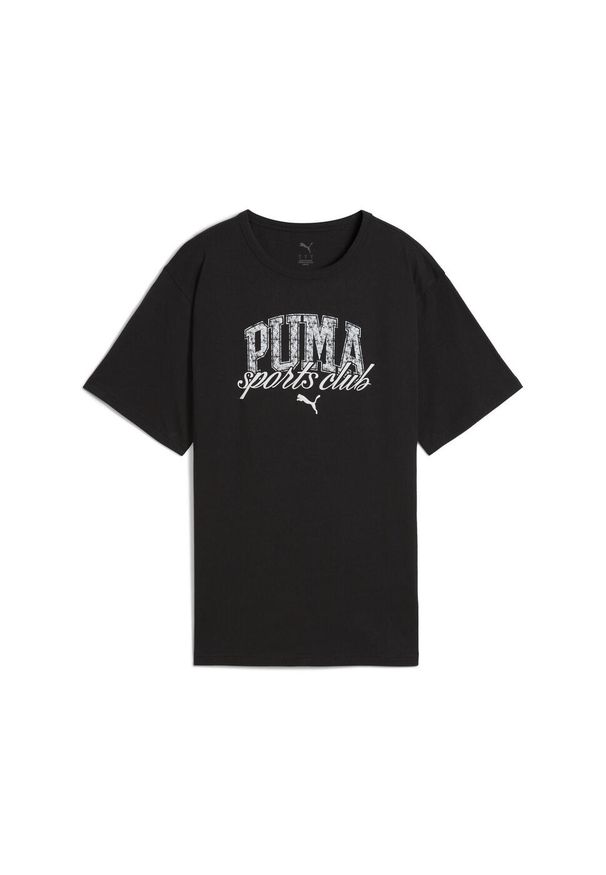 Puma - Damska koszulka PUMA CLASS o luźnym kroju PUMA Black. Kolor: czarny. Materiał: guma. Wzór: nadruk