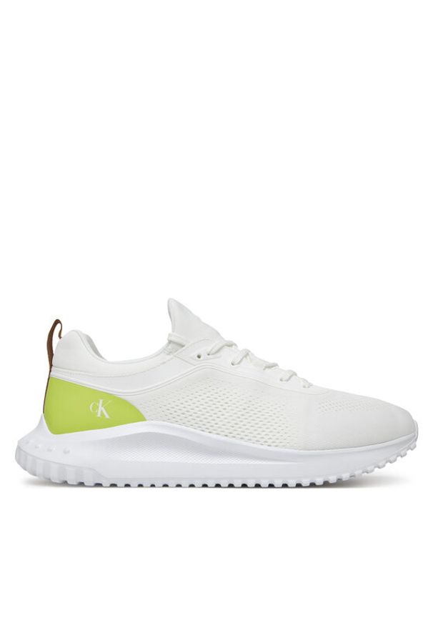 Calvin Klein Jeans Sneakersy Eva Runner Tech Knit YM0YM01293 Biały. Kolor: biały. Materiał: materiał
