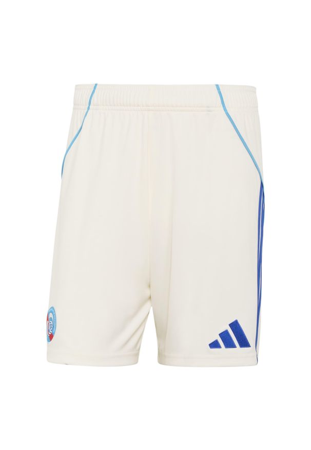 Adidas - Krótka zewnętrzna koszulka RC Strasbourg 2025/26. Kolor: beżowy. Długość: krótkie. Sport: piłka nożna