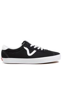 Buty męskie Vans Sport Low VN000CQRBZW1 - czarne. Zapięcie: pasek. Kolor: czarny. Materiał: zamsz, skóra, guma. Szerokość cholewki: normalna. Sezon: lato