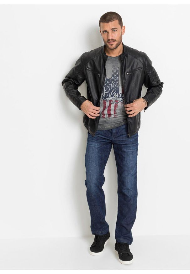 bonprix - Jeansy classic fit z wzmocnionym krokiem, tapered. Kolor: niebieski