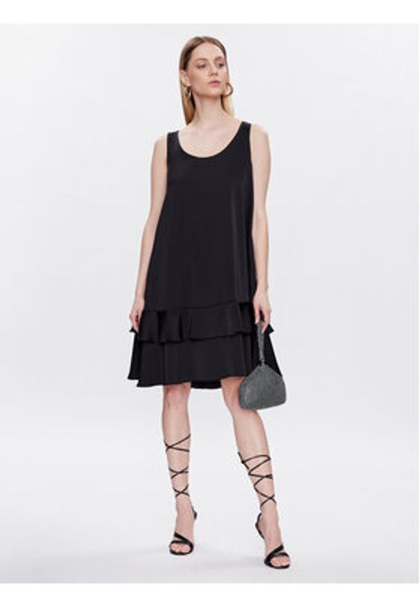 Liu Jo Beachwear Sukienka koktajlowa VA3101 T3416 Czarny Relaxed Fit. Kolor: czarny. Materiał: syntetyk. Styl: wizytowy