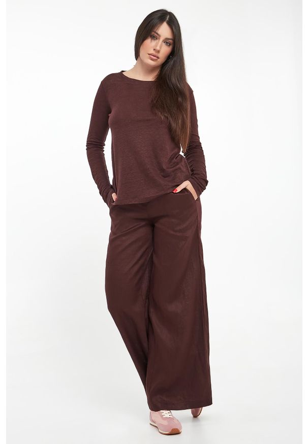 Ecoalf - Longsleeve damski lniany Cale ECOALF. Materiał: len. Długość rękawa: długi rękaw