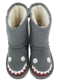 EMU Australia - Emu Australia - Botki dziecięce Shark Putt. Nosek buta: okrągły. Kolor: szary. Materiał: wełna. Szerokość cholewki: normalna