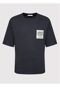 Casual Friday T-Shirt Tue Slub Yarn 20504414 Granatowy Relaxed Fit. Okazja: na co dzień. Kolor: niebieski. Materiał: bawełna. Styl: casual #4