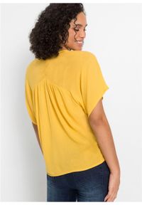 Bluzka z przewiązaniem bonprix żółty. Kolor: żółty #3