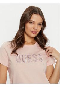 Guess T-Shirt W5RI19 I3Z14 Beżowy Regular Fit. Kolor: beżowy. Materiał: bawełna #4