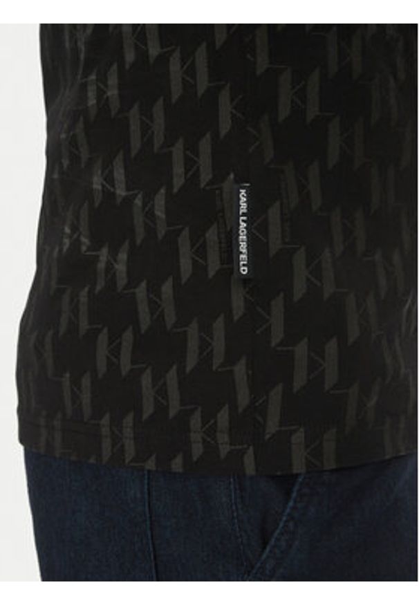 Karl Lagerfeld - KARL LAGERFELD Polo 745070 552251 Czarny Regular Fit. Typ kołnierza: polo. Kolor: czarny. Materiał: bawełna
