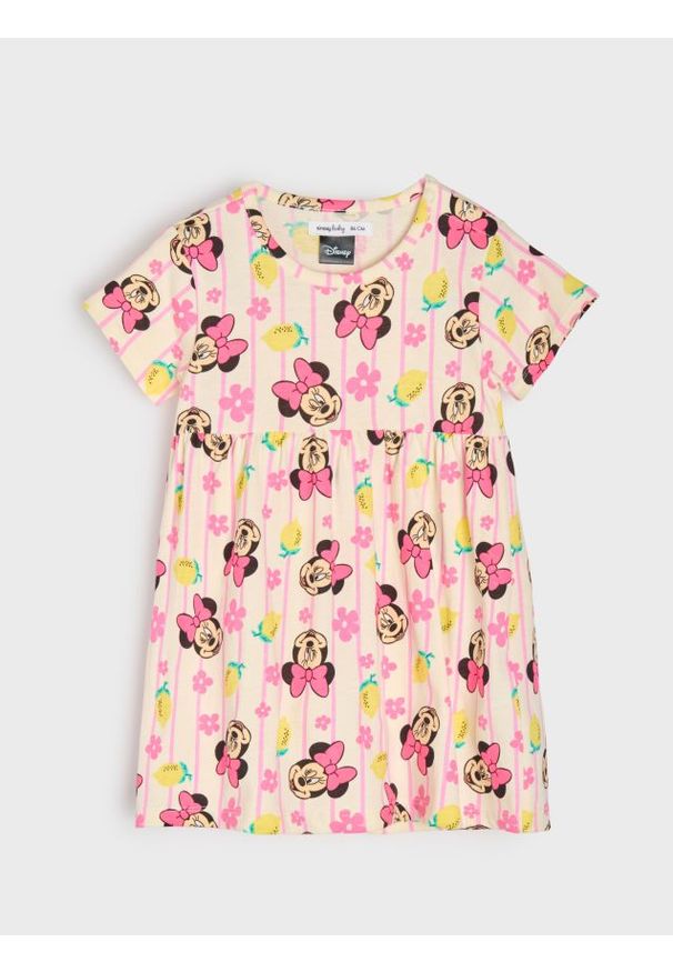 Sinsay - Sukienka babydoll ze wzorem Minnie Mouse - kremowy. Kolor: kremowy. Wzór: motyw z bajki