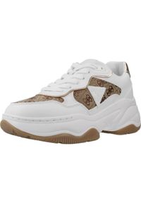 Guess - Kapcie GUESS FLTHP4 FAL12 Brązowy. Kolor: brązowy. Materiał: syntetyk, tkanina. Styl: sportowy