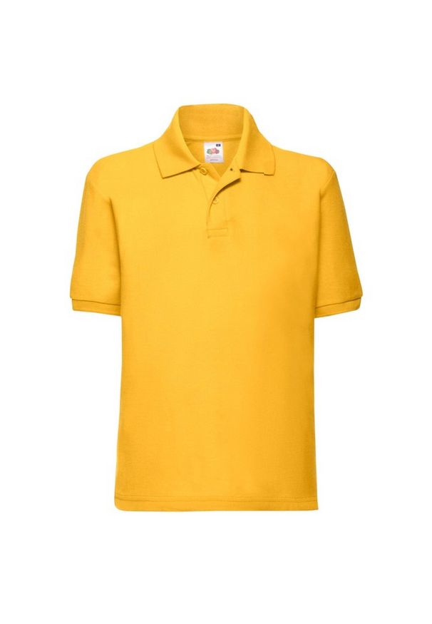 FRUIT OF THE LOOM - Koszulka Polo Dla Dzieci 65/35. Typ kołnierza: polo. Kolor: żółty, pomarańczowy, wielokolorowy