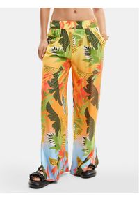 Desigual Spodnie materiałowe Tropical Party 24SWMW21 Pomarańczowy Loose Fit. Kolor: pomarańczowy. Materiał: wiskoza #1