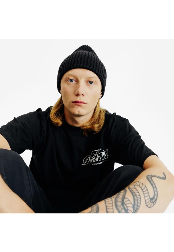 Decathlon - Czapka beanie. Kolor: czarny. Materiał: nylon, wiskoza, poliester, materiał