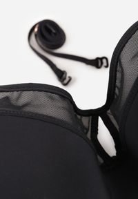 Born2be - Czarny Biustonosz z Ozdobną Siateczką i Paseczkami przy Dekolcie Anesa. Kolor: czarny #2