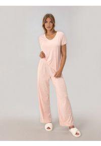 Sinsay - Piżama dwuczęściowa z domieszką wiskozy - różowy. Kolor: różowy. Materiał: wiskoza