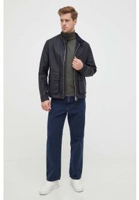 Barbour kurtka męska kolor granatowy przejściowa. Okazja: na co dzień. Kolor: niebieski. Materiał: bawełna, materiał. Styl: casual #7