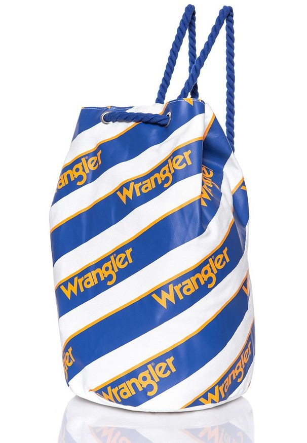Wrangler - PLECAK WRANGLER B&Y BEACH BAG WHITE W0Y06UI12. Kolor: niebieski