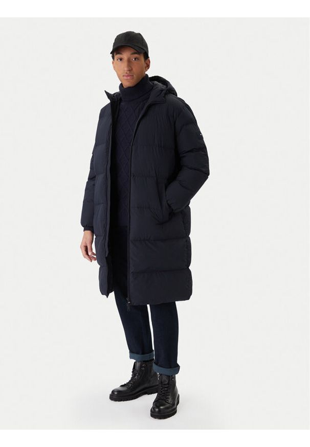 TOMMY HILFIGER - Tommy Hilfiger Kurtka puchowa MW0MW40628 Granatowy Regular Fit. Kolor: niebieski. Materiał: syntetyk